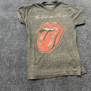 Rolling Stones Shirt Mens Small Gray Tongue Logo Graphic Rock Band Tee